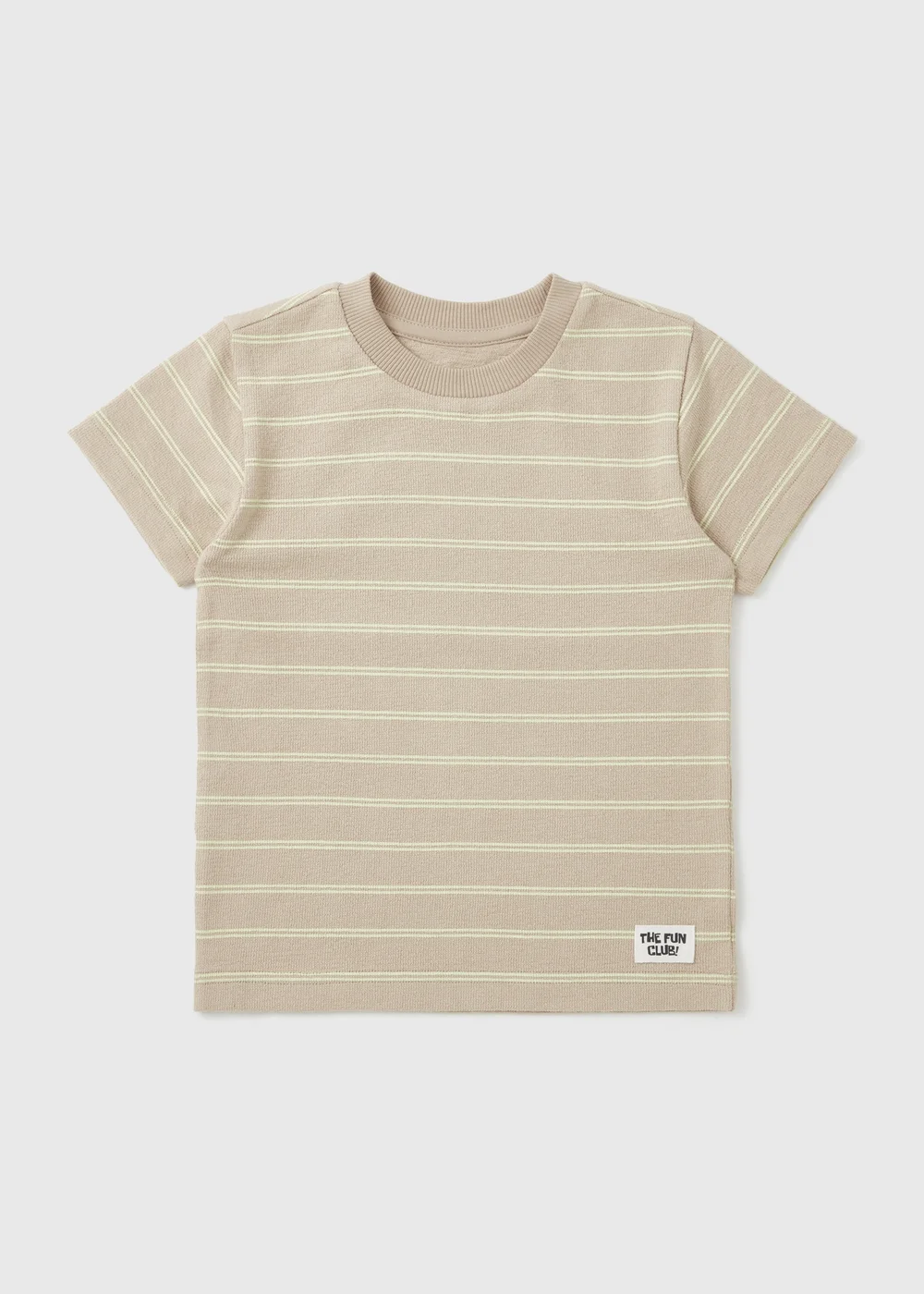 Boys Beige Textured Stripe T-Shirt (1-7yrs) - 1 to 1 half years Image 1