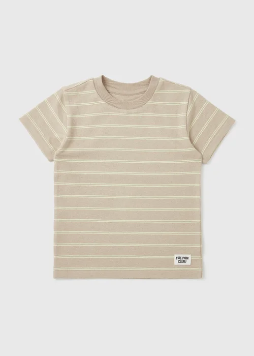 Boys Beige Textured Stripe T-Shirt (1-7yrs) - 1 to 1 half years Image 1