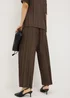 Chocolate Brown Plisse Wide Leg Co Ord Trousers - Size 08 29 leg Image 2