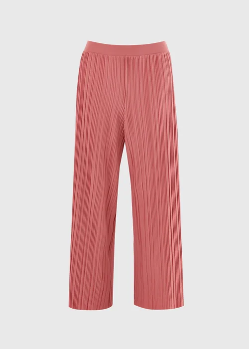 Pink Plisse Wide Leg Co Ord Trousers - Size 08 29 leg Image 4