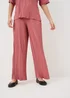 Pink Plisse Wide Leg Co Ord Trousers - Size 08 29 leg Image 2