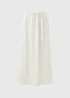 Cream Satin Drawstring Maxi Skirt - Size 8 Image 4