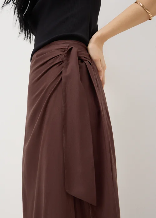 Chocolate Brown Wrap Midaxi Skirt - 12 Image 3