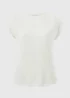 White Textured Cap Sleeve T-Shirt - Size 8 Image 4