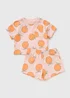 Baby Pink Peach Top & Short Set (Newborn-23mths) - Up to 1 Month Image 1