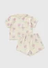 Baby Cream Flower Top & Shorts Set (Newborn-23mths) - Up to 1 Month Image 1