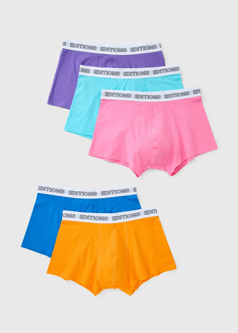 5 Pack Multicolour Plain Brights Hipsters - XXXL Image 1