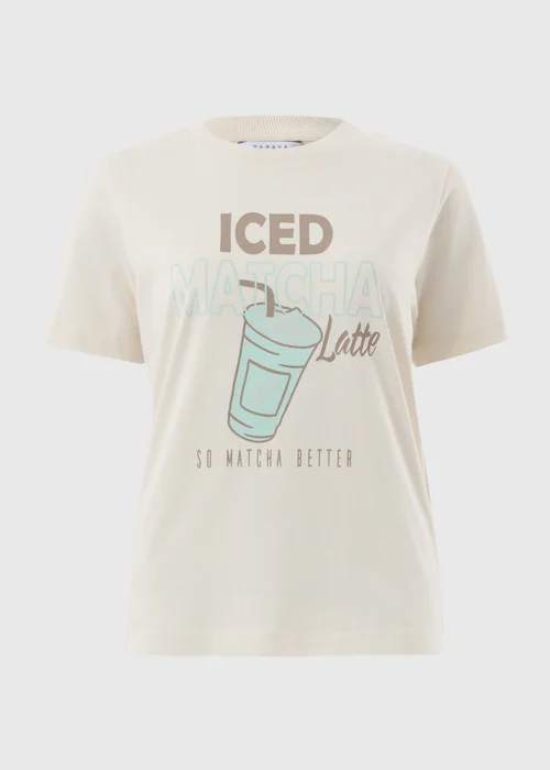 Cream Matcha Graphic T-Shirt - Small Image 2