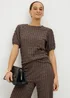 Chocolate Brown Bubble Texture Co-Ord Top - Size 8 Image 1