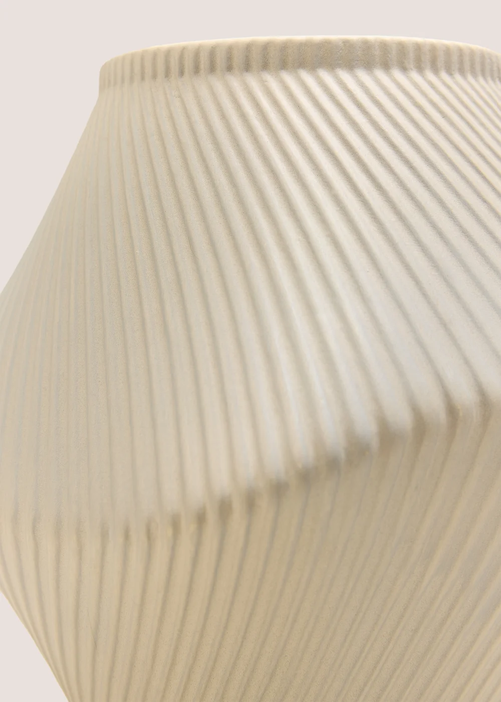 Cream Ribbed Abstract Vase Image 2