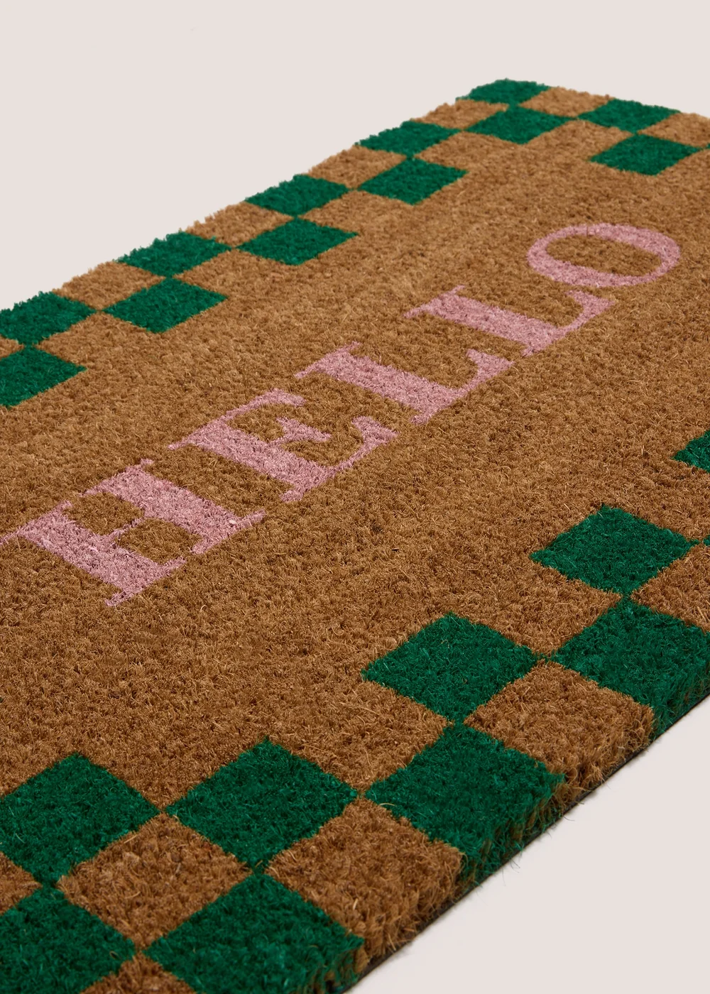 Checkerboard Hello Door Mat Image 2