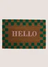 Checkerboard Hello Door Mat Image 1