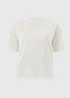 White Embroidered Boxy T-Shirt - Small Image 4