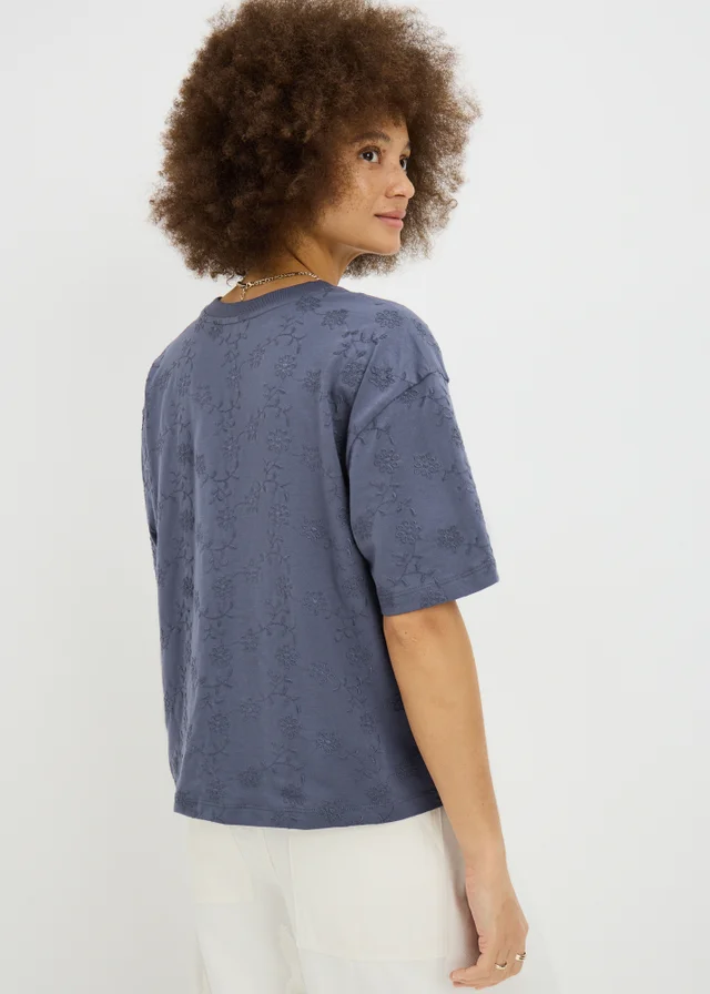 Slate Embroidered Box Top