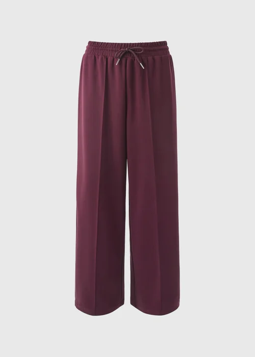 Souluxe Burgundy Wide Leg Jogging Bottoms - Small Image 4