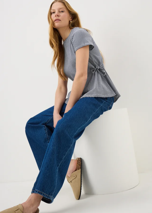 Navy Stripe Tie Side T-Shirt