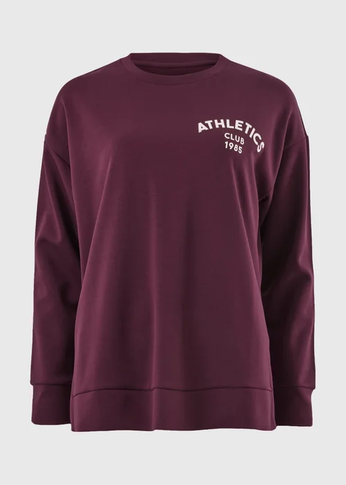 Souluxe Burgundy Graphic Sweatshirt - Small Image 3