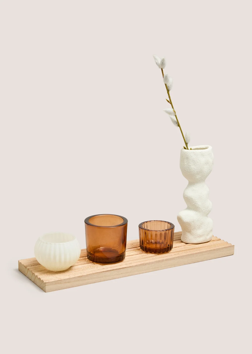Wood Tealight & Vase Image 1