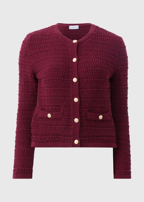 Burgundy Stitch Button Cardigan - 8 Image 2