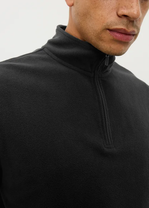 Souluxe Black 1/4 Zip Base Layer Fleece - Small Image 3