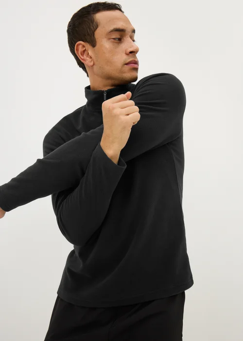 Souluxe Black 1/4 Zip Base Layer Fleece - Small Image 2