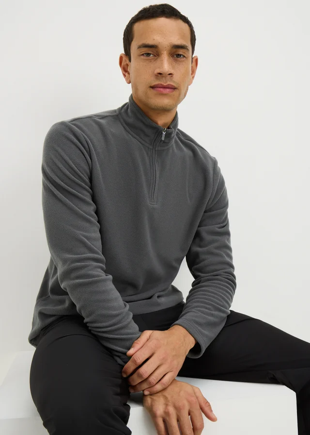Souluxe Grey 1/4 Zip Base Layer Fleece