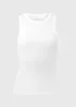 White High Neck Ribbed Vest Top - Size 8 Image 4