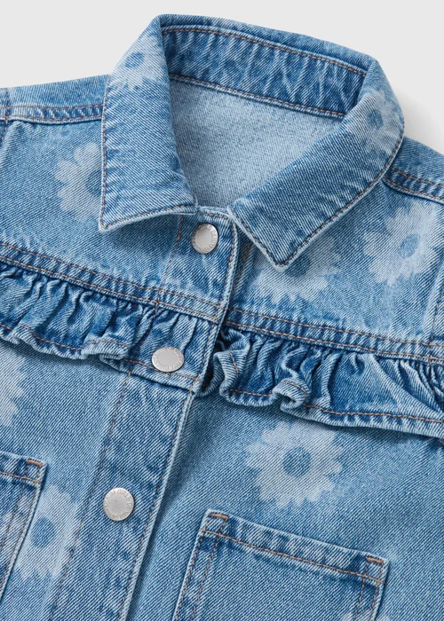 Girls Mid Wash Daisy Denim Jacket (1-7yrs) - 1 to 1 half years Image 2
