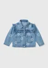 Girls Mid Wash Daisy Denim Jacket (1-7yrs) - 1 to 1 half years Image 1