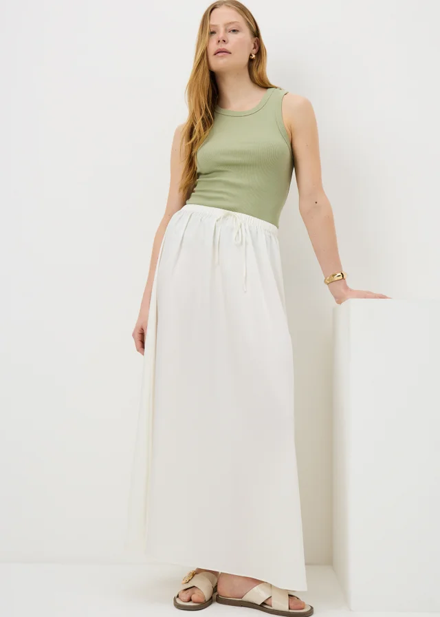 Olive High Neck Ribbed Vest Top