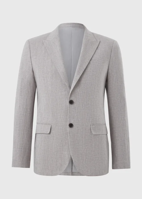 Taylor & Wright Langham Stone Herringbone Slim Fit Suit Jacket - 34 Chest Short Image 4