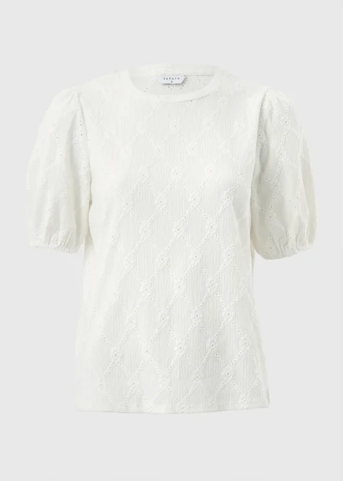 Cream Textured Puff Sleeve Top - 10 Image 4