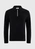Black Liquid Cotton Long Sleeve Polo Shirt - Small Image 4