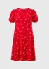 Red Ditsy Floral Supersoft Mini Dress - Size 8 Image 4