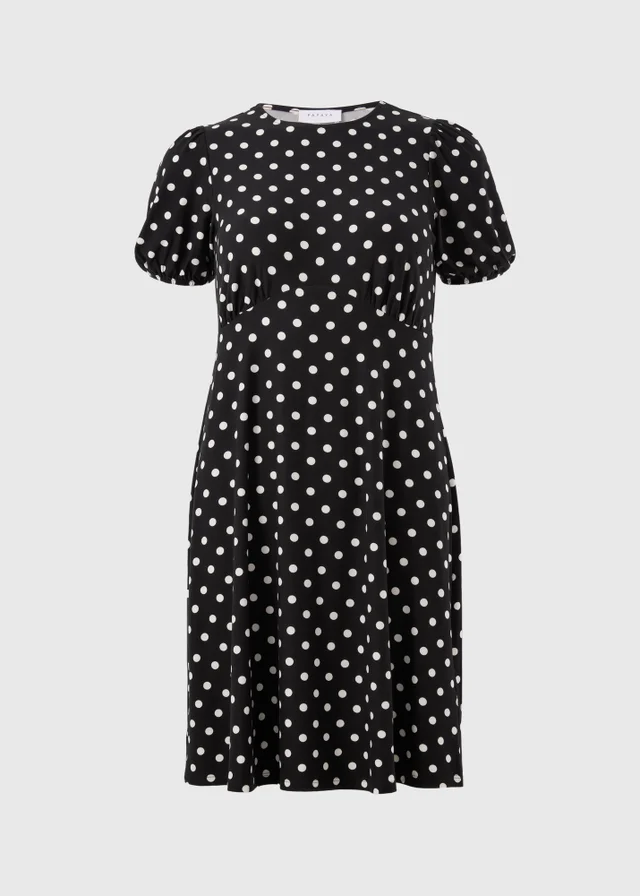 Black Polka Dot Supersoft Mini Dress