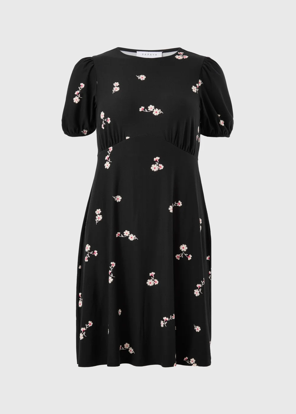 Black Ditsy Floral Supersoft Mini Dress - 8 Image 1