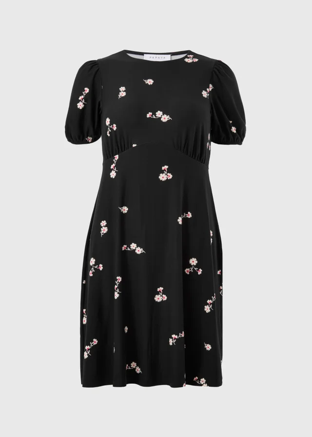 Black Ditsy Floral Supersoft Mini Dress