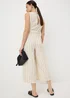 Cream Stripe Belted Culotte Jumpsuit - Size 8 Image 2