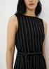 Black Stripe Belted Culotte Jumpsuit - Size 8 Image 2