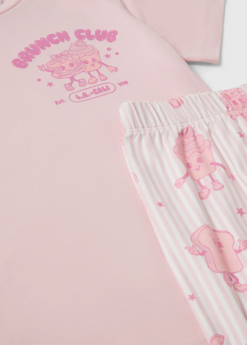Girls Pink Brunch Club Long Pyjama Set (7-13yrs) - Age 7 Years Image 2