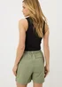 Khaki Pull On Shorts - Size 8 Image 3
