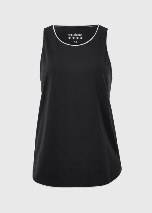 Souluxe Black Piped Vest Top - M Image 4