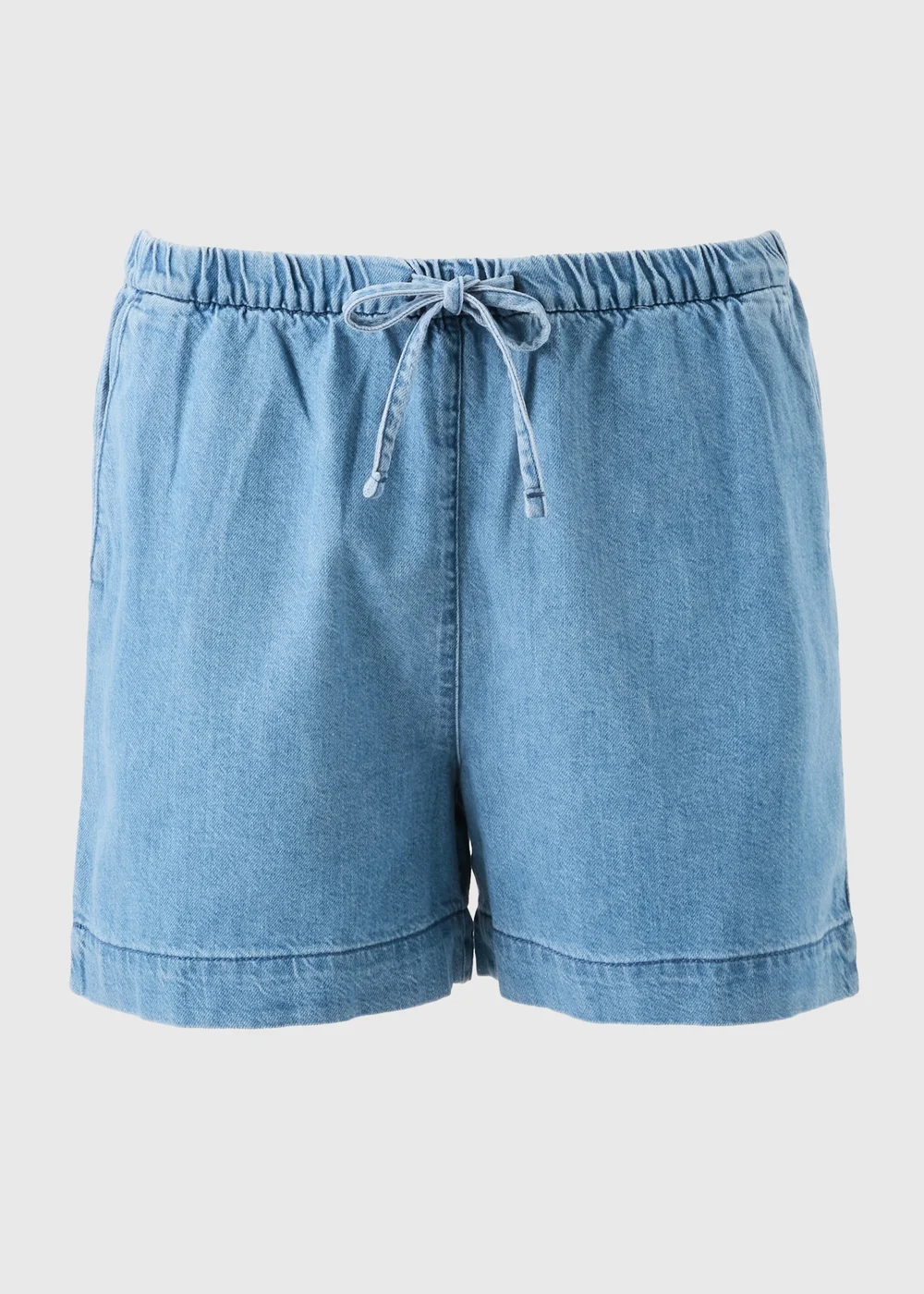 Mid Wash Pull On Denim Shorts - 8 Image 1