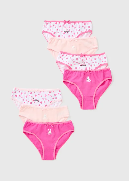 7 Pack Girls Pink Knickers (1-11 Years) - 1.5 - 2 Years Image 1