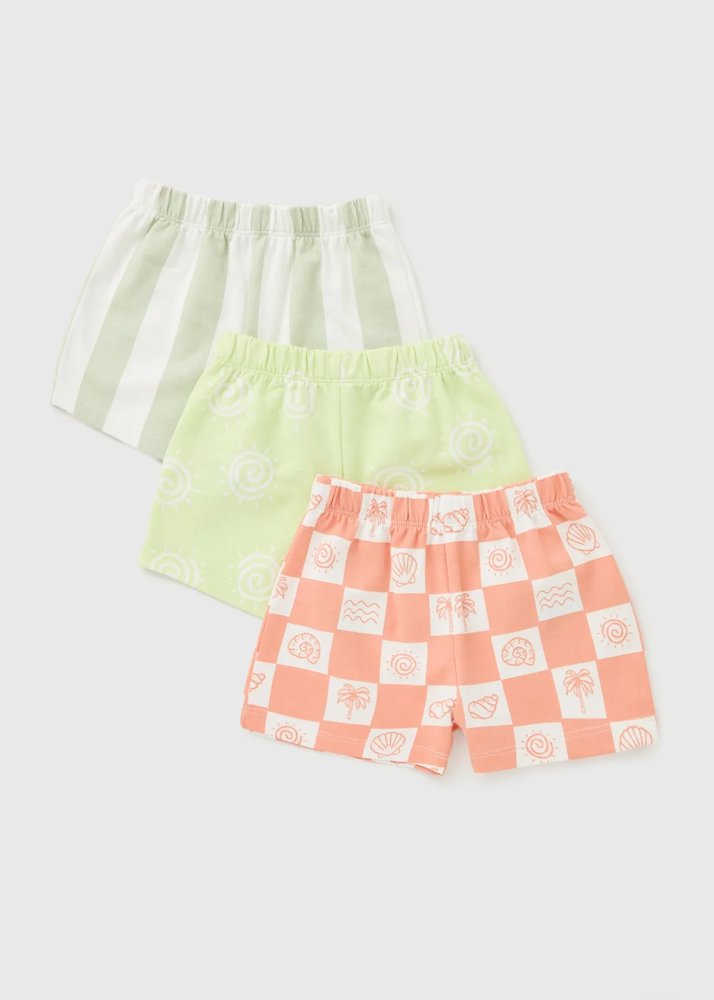 3 Pack Baby Green Holiday Shorts (Newborn-23mths) - Up to 1 Month Image 1