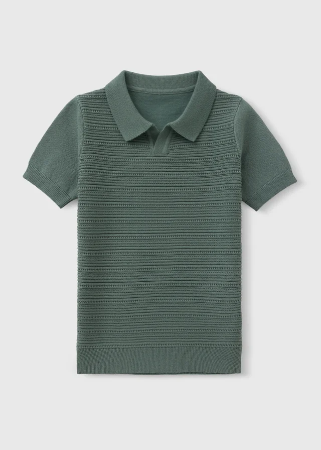 Boys Sage Knit Polo Top (1-7yrs)