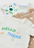 3 Pack Baby Multicolour Shape T-Shirts (Newbron-23mths) - Up to 1 Month Image 2