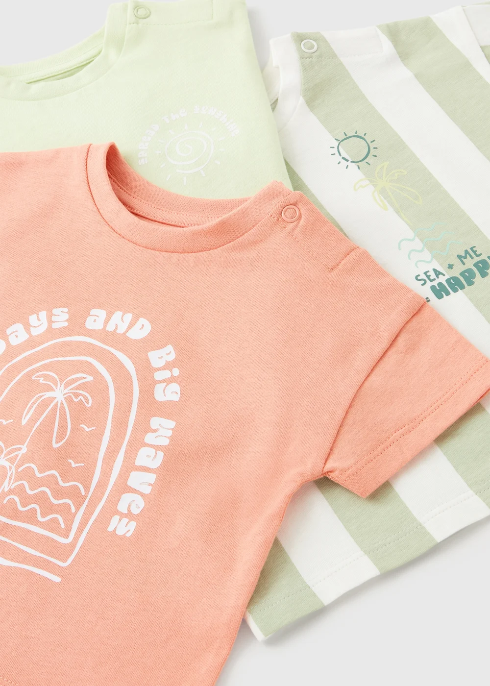 3 Pack Baby Green Holiday T-Shirts (Newborn-23mths) - Up to 1 Month Image 2