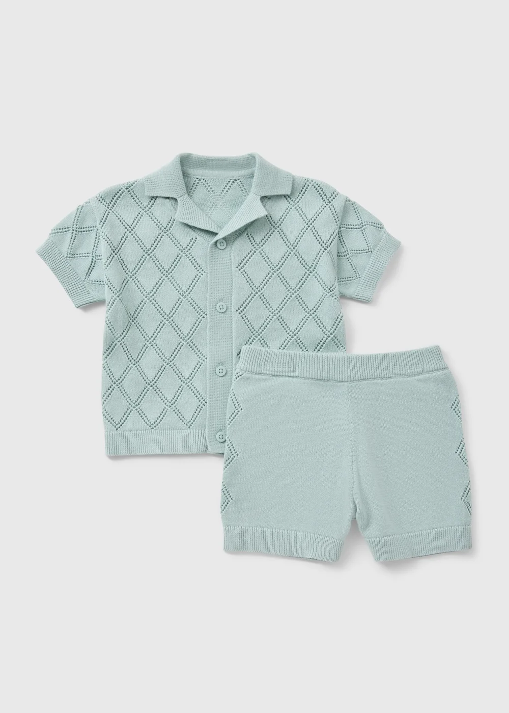 Baby Boys Green Top and Shorts Set (0-24 Mnths) - Up to 1 Month Image 1