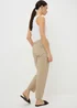 Camel Pull On Tapered Trousers - Size 8 Image 3